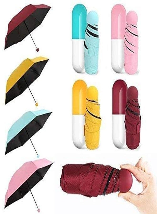 MAKE A WISH Portable UV Protection Foldable Portable Waterproof Capsule Umbrella For Rain while traveling, Mini Compact Foldable Design Travel Umbrella For Men and Women (multicolor) - Image 1